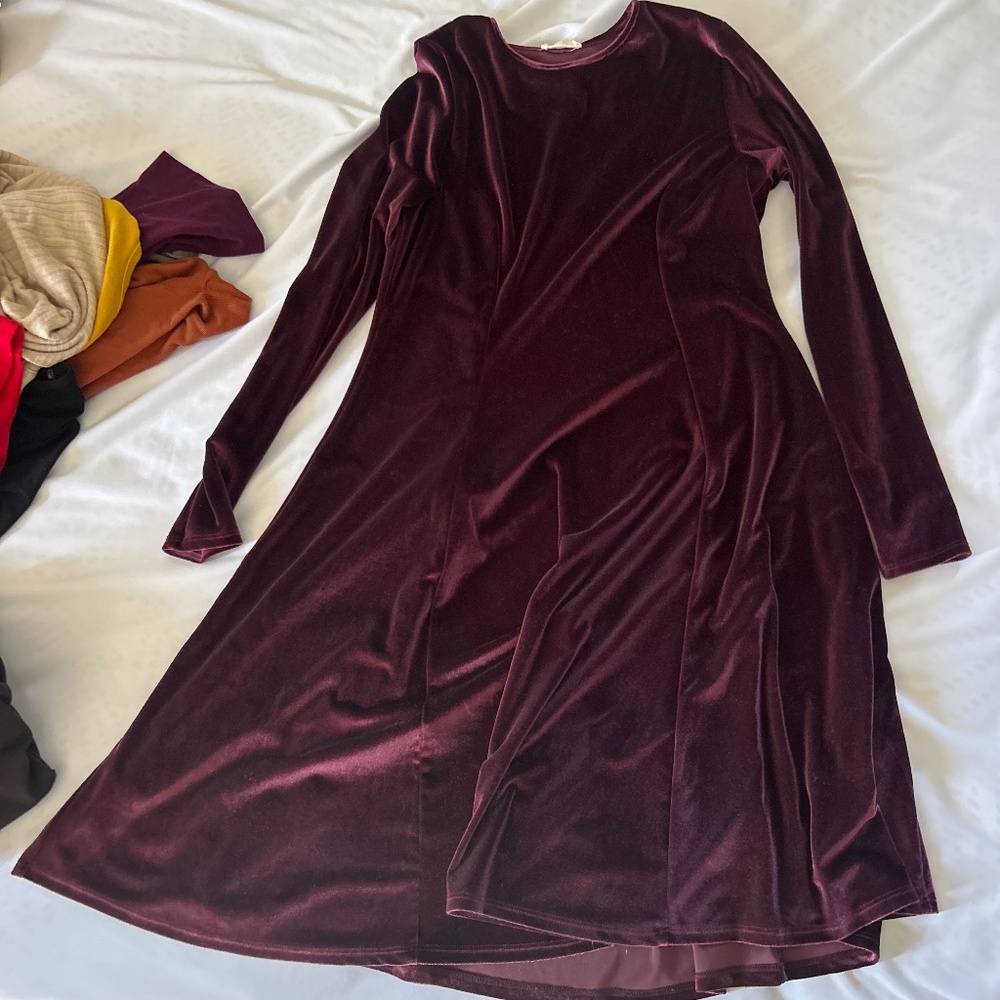 Large Maroon Velvet Dress